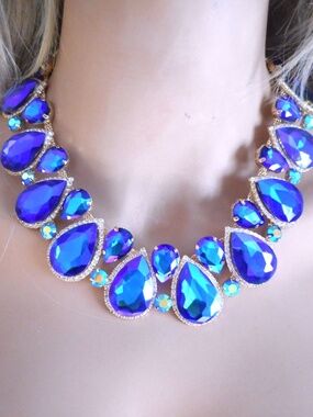 Evening Necklace AB Crystals